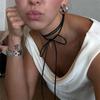 Vintage Black Velvet Bowknot Choker Necklace for Women Elegant Weave Knotted Bowknot Long Adjustable Rope Chain Y2k Jewelry