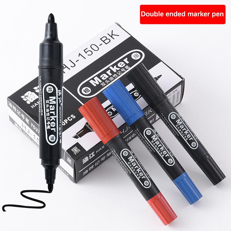 Large Double-Head Marker Pen Waterproof Marker Pen School Stationery Supplies