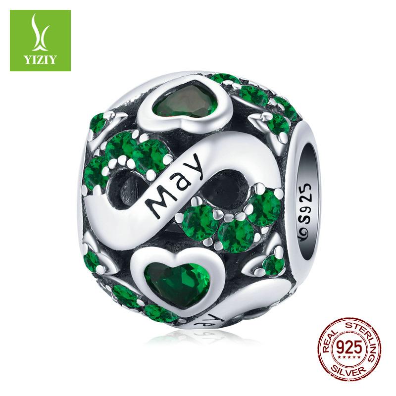 December Birthstone Beaded Accessories S925 Silver Constellation Transfer Bead Jewelry Bsc508