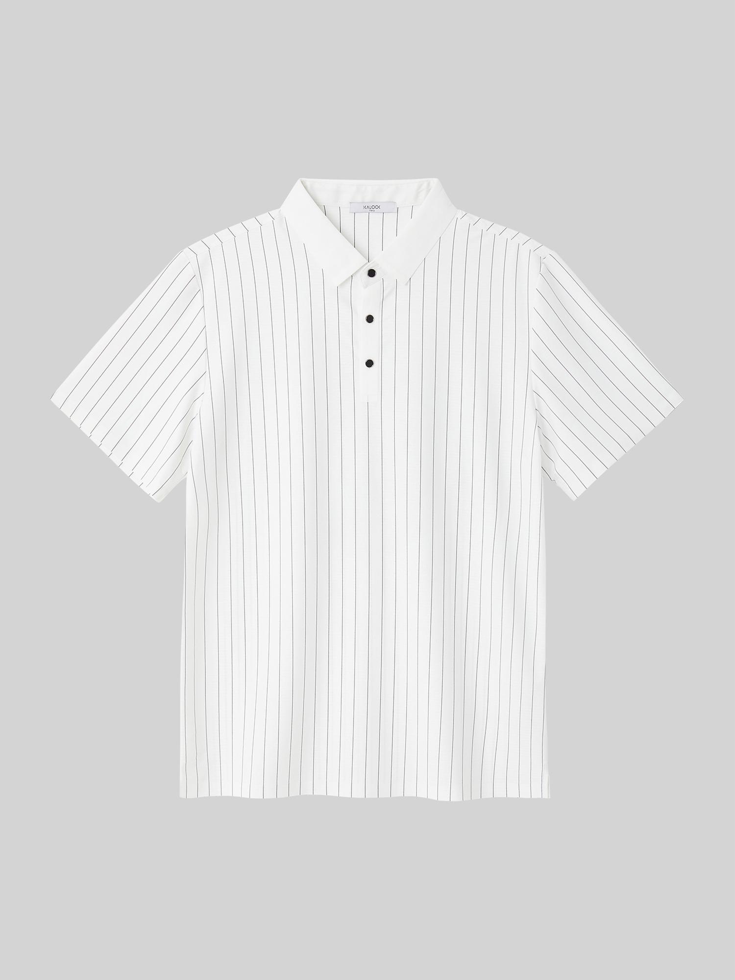 Icaruk Striped Spandex Collared Short Sleeve Tee Cstee114 Reference/100