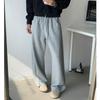 Gray Scimitar Unisex Casual Loose Straight Wide-Leg Pants for Spring and Autumn