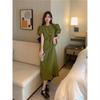 Bubble Sleeve Dress Women's Summer New Design Sense Niche Skinny Cover Meat Celebrity Temperament Long Skirt