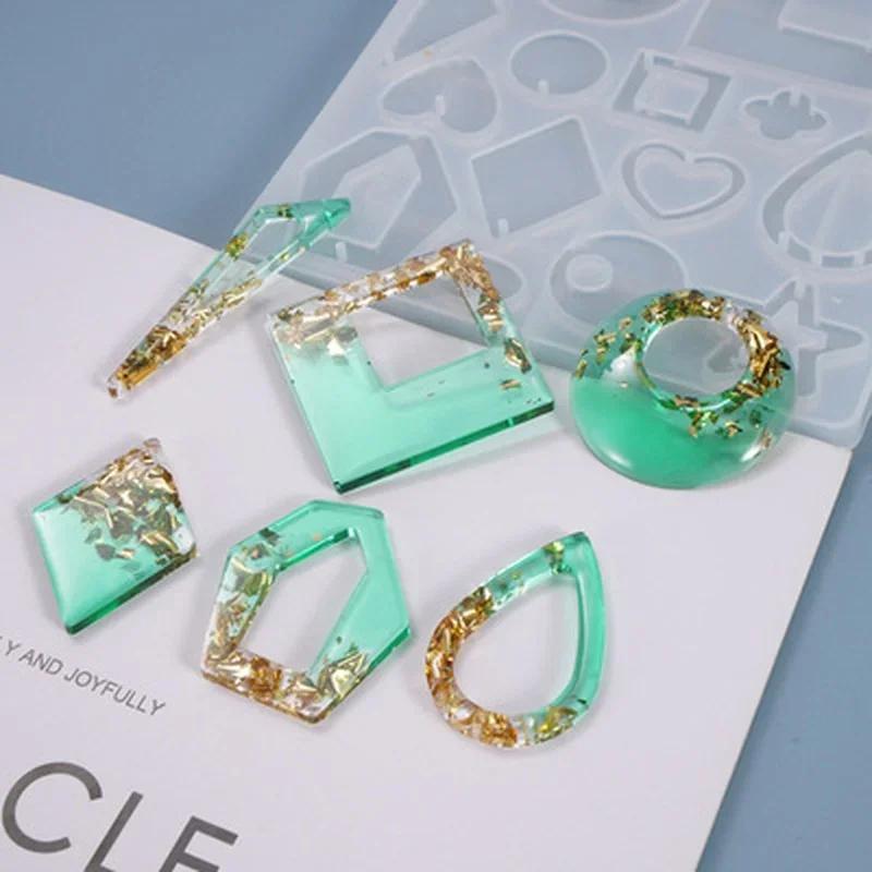 Silicone Earring Mold Resin Mold Jewelry Making Casting Tools Earring Hooks for Craft DIY Charms Pendant Earring Making