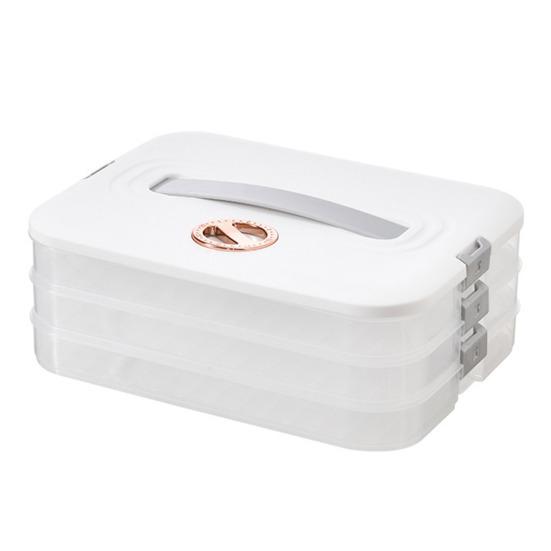 Dumpling Storage Box with Sturdy Handle Single/Dual/Triple/Four Layer Food Container for Home Picnics Parties