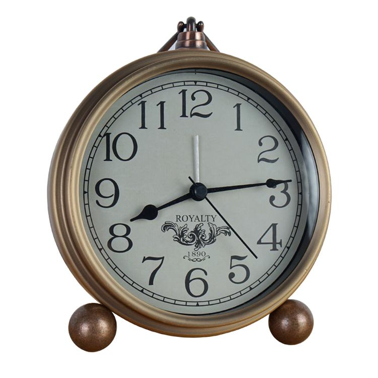 European Vintage Iron Art Alarm Clock American Creative Electronic Clock Household Simple Nightlight Student Personalized Silent