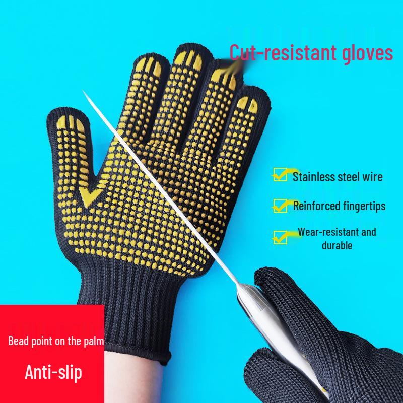 Mehrzweck-Stahldraht- schnittfeste Handschuhe, Schutzstufe 5 für Arbeit und Schnittschutz