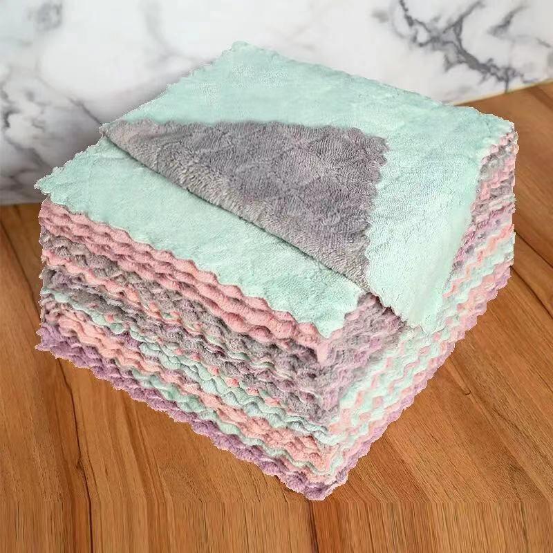 Multifunctional Thickened Dishwashing Cloth - Oil Resistant, Water Absorbing, Degreasing Rag for Kitchen
