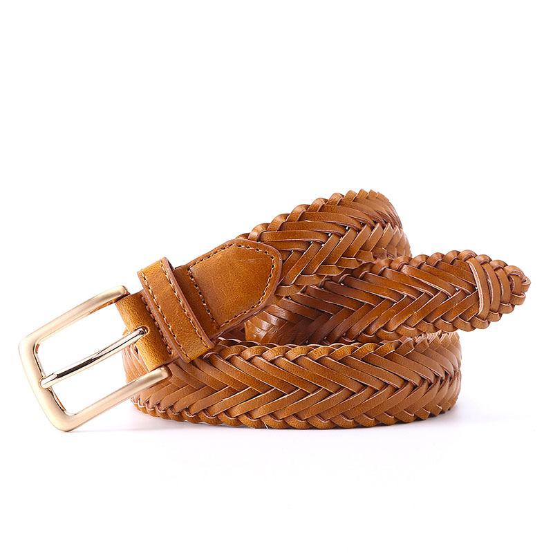 Casual Clothes With Women'S Belt Pu Woven Women'S Belt