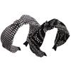 Lattice Non Slip For Girls Flower Knot Headband Korean Head Wrap Women Hair Hoop Grid Hairbands