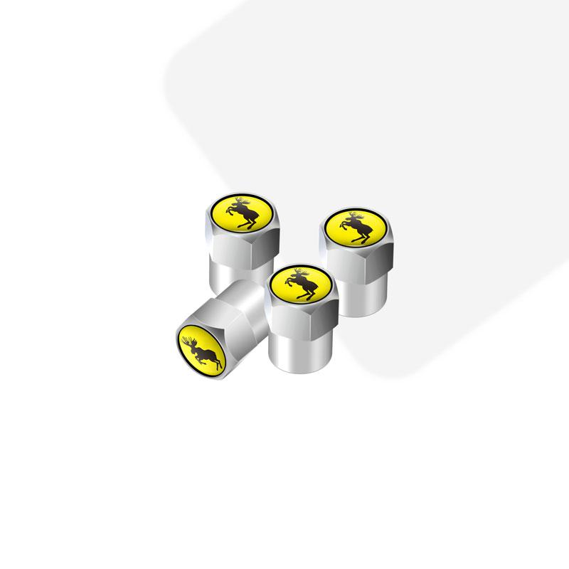 4pcs Prancing Moose Emblem Car Wheel Tire Stem Air Valve Caps Covers For Volvo Ocean XC40 XC60 XC90 V40 V60 C30 Dustproof Caps