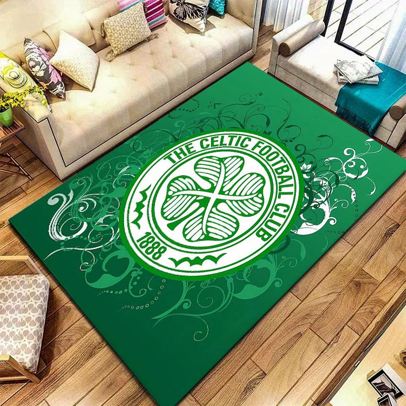 Tappeto Tappetino Celtic Football Club per Soggiorno Camera da Letto Casa Decorazione Divano, Tappetino Antiscivolo per Giochi Bambini