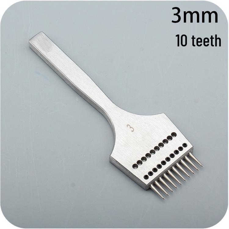 Handgefertigtes Lederstanzwerkzeug mit Edelstahlgriff & austauschbarem rundem Stanzkopf