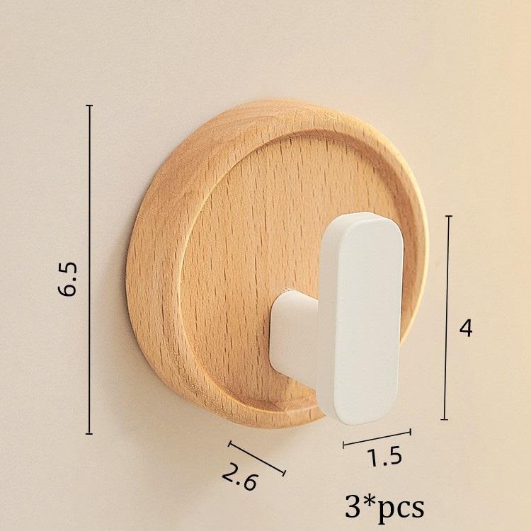 

HeMu Walnut creative hook without punching wall door back door glued clothes single hook hotel bathroom solid wood jacket hook