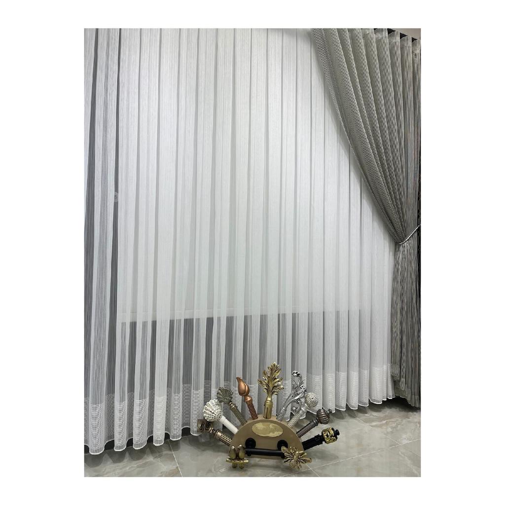 Ta Natural Border Tulle Curtain That Doesn't Require Ironing Closely Pleated