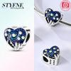 Silver 925 Van Gogh Heart Colorful Butterfly Beads Luminous Firely Charms Fit Bracelet for Women DIY Fine Jewelry Gift