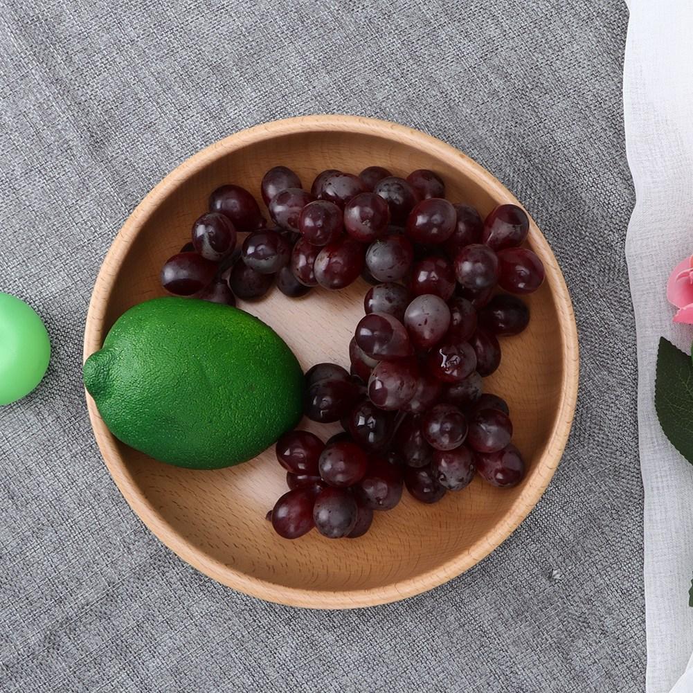 20cm Wooden Plate Round Natural Wood Serving Tray Tea Food Server Dishes Water Drink Platter