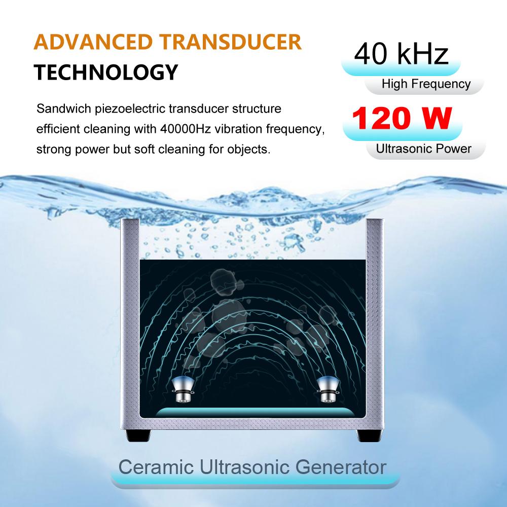 Ultrasonic Cleaner Bath 2L 60W/120W with Stainless Basket Heater Timer Digital Display Diswasher Ultrasound Home Appliances