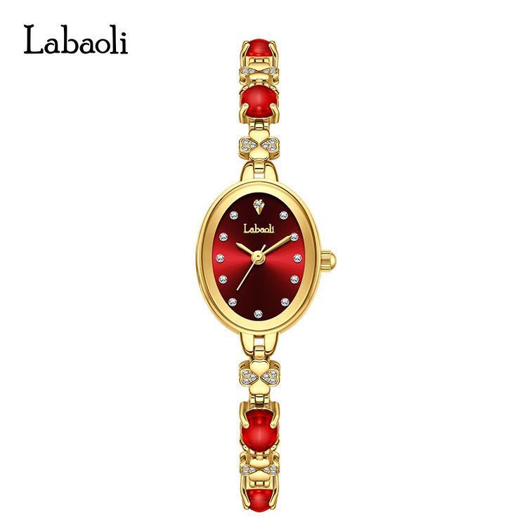 Laboli Quartz Luxury Emerald Bracelet Waterproof Fashion Watch вино красного