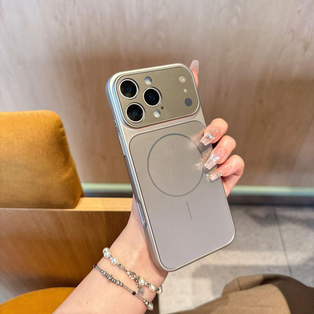 Orange Frosted Magnetic Phone Case for Apple 17 Pro with Lens Protection, Drop-proof & Fine Magnet Design, Compatible with Models 14, 15, 16.