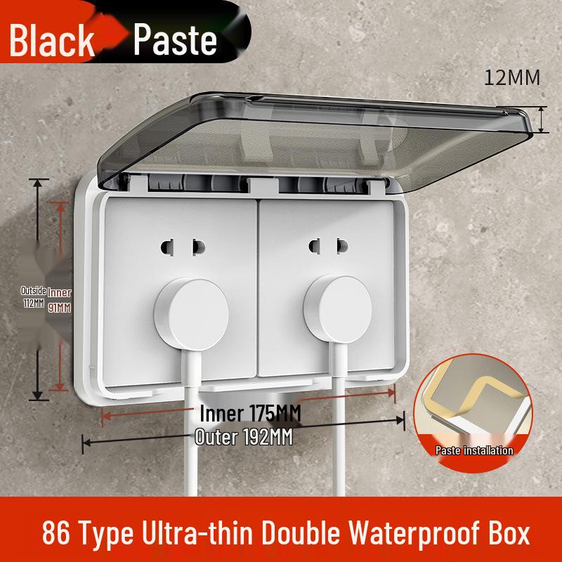 Type 86 Waterproof Bathroom Switch Socket Cover - Transparent Adhesive Splash Box for Power Protection
