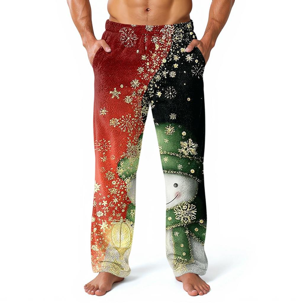 Men's Allover Printed Home Pants Sleeping Pajama Pants Long Pants Pajama Pants