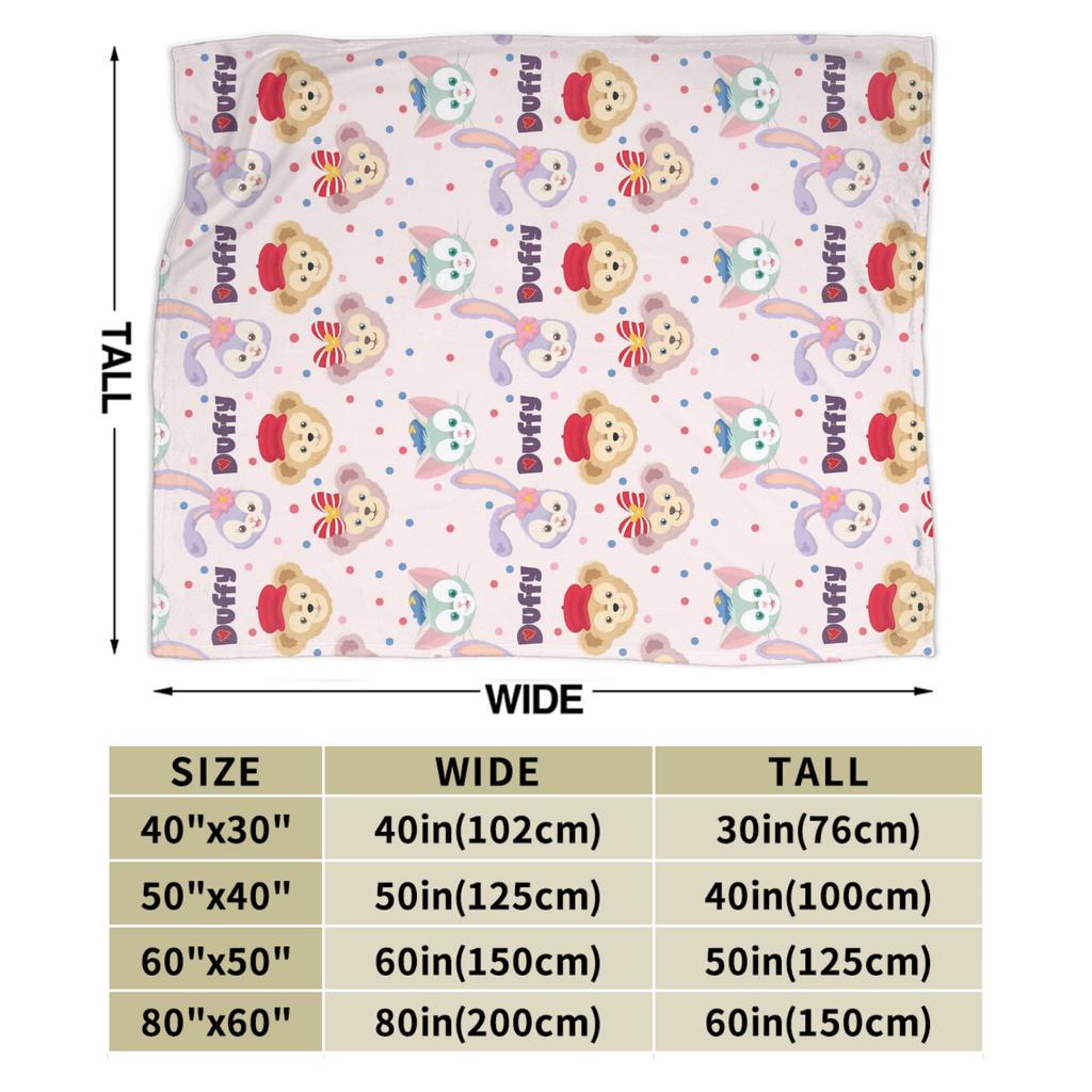 Duffy Bear & Friends ShellieMay Blanket Cartoon StellaLou Gelatoni Flannel Funny Warm Throw Blanket for Home Winter