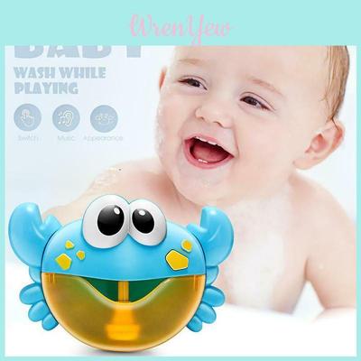 Adorabile Granchio Rosso di Plastica Cartone Animato Giocattolo da Bagno per Bambini con Musica e Macchina per Bolle Divertente