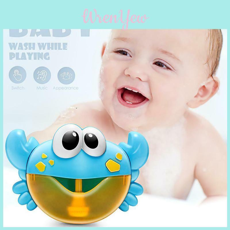 Adorabile Granchio Rosso di Plastica Cartone Animato Giocattolo da Bagno per Bambini con Musica e Macchina per Bolle Divertente