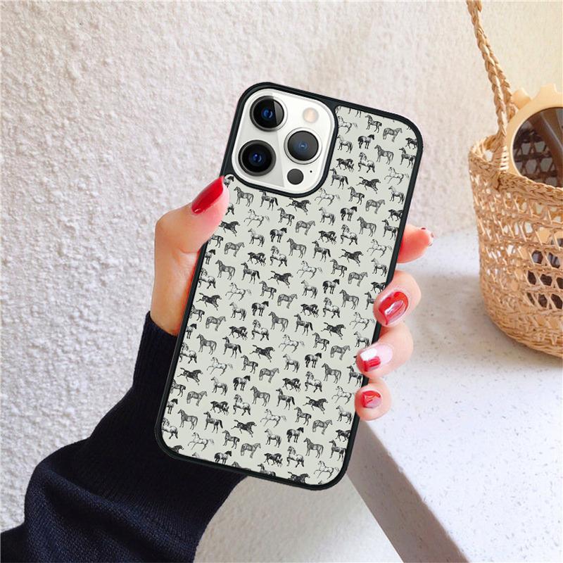 Horse Pony Painted Phone Case for iPhone 17 Air 16 15 14 12 13 PLUS 11 PRO MAX Back Cover Fundas Shell