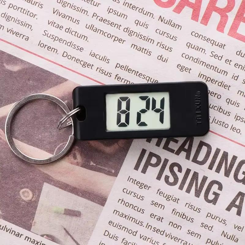 Mini Electronic Clock Keychain Digital Led Time Display Student Rectangle Watch Portable Wall Clock Keyring For Bag Backpack