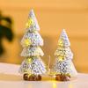 Mini Christmas Tree Ornaments White Snow Cedar Xmas Tree Table Decorations For Home New Year Party Kids Gifts(No Lights)