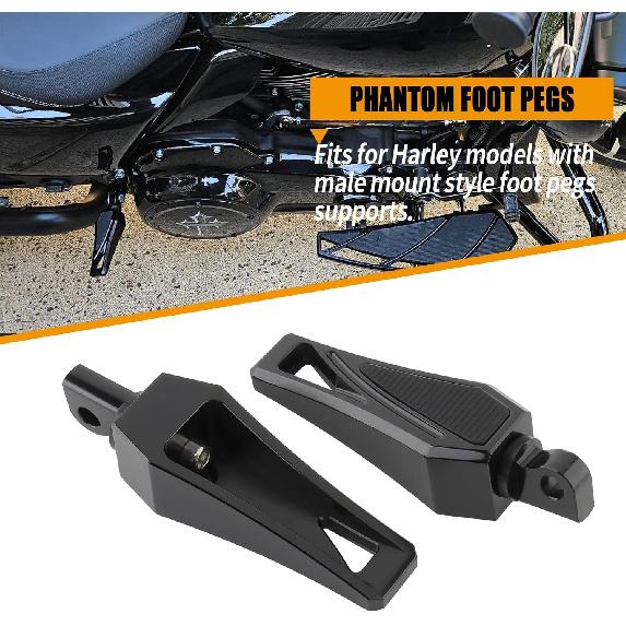 Motorcycle Foot Pegs Phantom Male Mount Footrest Pedals for Harley Sportster 883 Dyna Street Bob Fatbob Touring Road Glide Street Glides Fat Boy