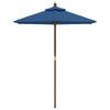 Azur Blue Sun Umbrella with Wooden Pole 196 X 231 Cm