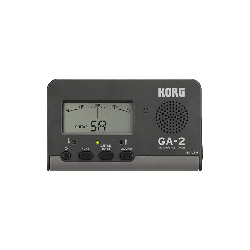 KORG GA-2 Guitar/Bass Tuner: Ideal for individual practice. Supports multi-string guitars and basses, flat tuning, and long scales. 200 hours of