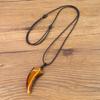COAI Tiger Eye Wolf Fang Money Luck Business Luck Amulet Power Stone Pendant Necklace Adjustable Length (Coai) Men's