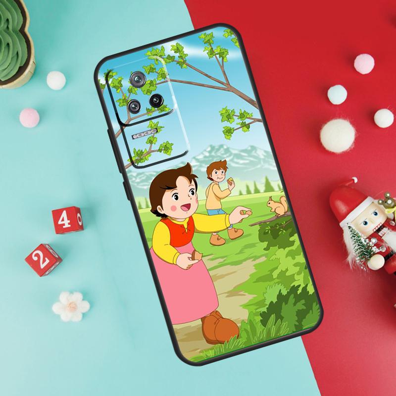 Cartoon Heidi Case For Xiaomi 13 12 Lite 11T 12T Pro 12X POCO X3 X5 F5 Pro F4 X4 GT M5s C40 F3 Back Cover