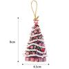 Christmas Tree Pendant Flat Hanging Ornaments Acrylic Gifts Pendant DIY Glitter Colorful Decorations Xmas Indoor Party Decor