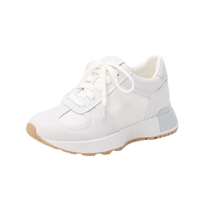 Inner Height Increase Versatile German Training Shoes Women's Shoes 2025 New Thick-soled Forrest Gump Dad Shoes Soft Leather Casual Sports Little