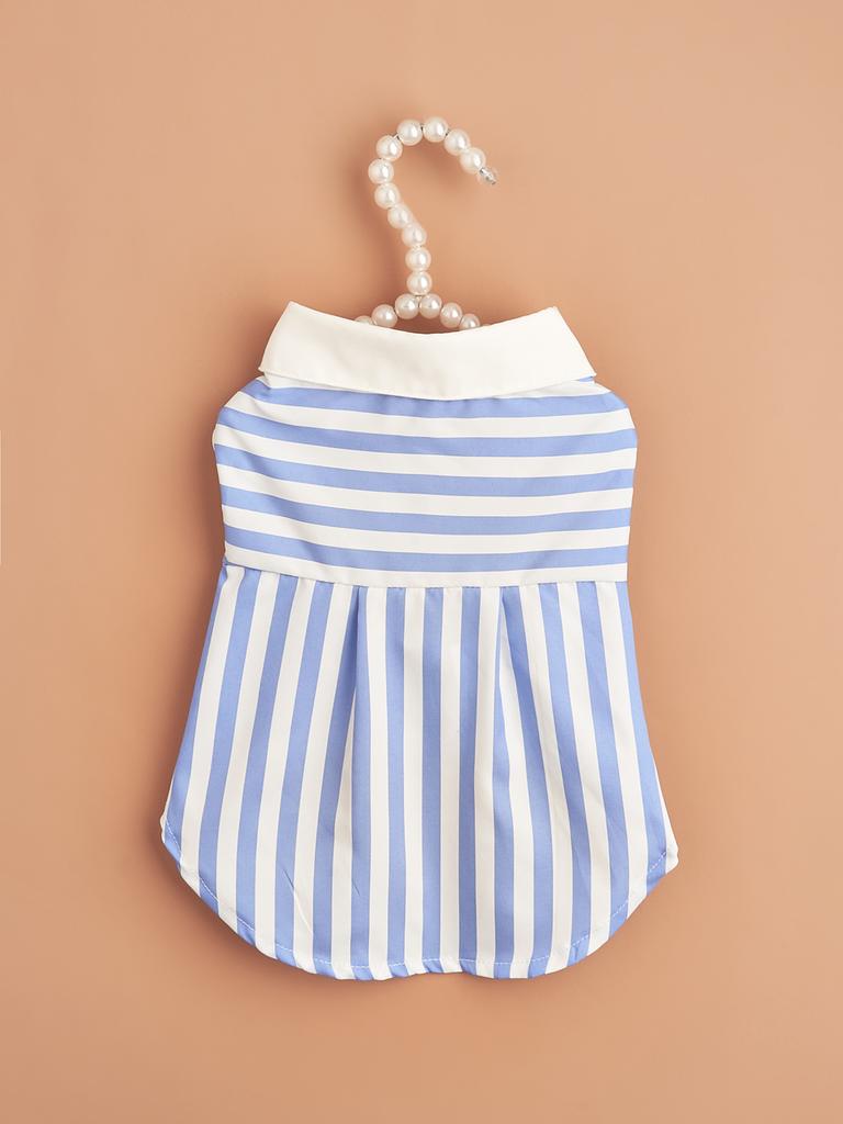 Hundekleidung für kleine Hunde Gestreiftes bedrucktes Kostüm Welpe mit Hündchen Haustierkleidung Weiche Bekleidung