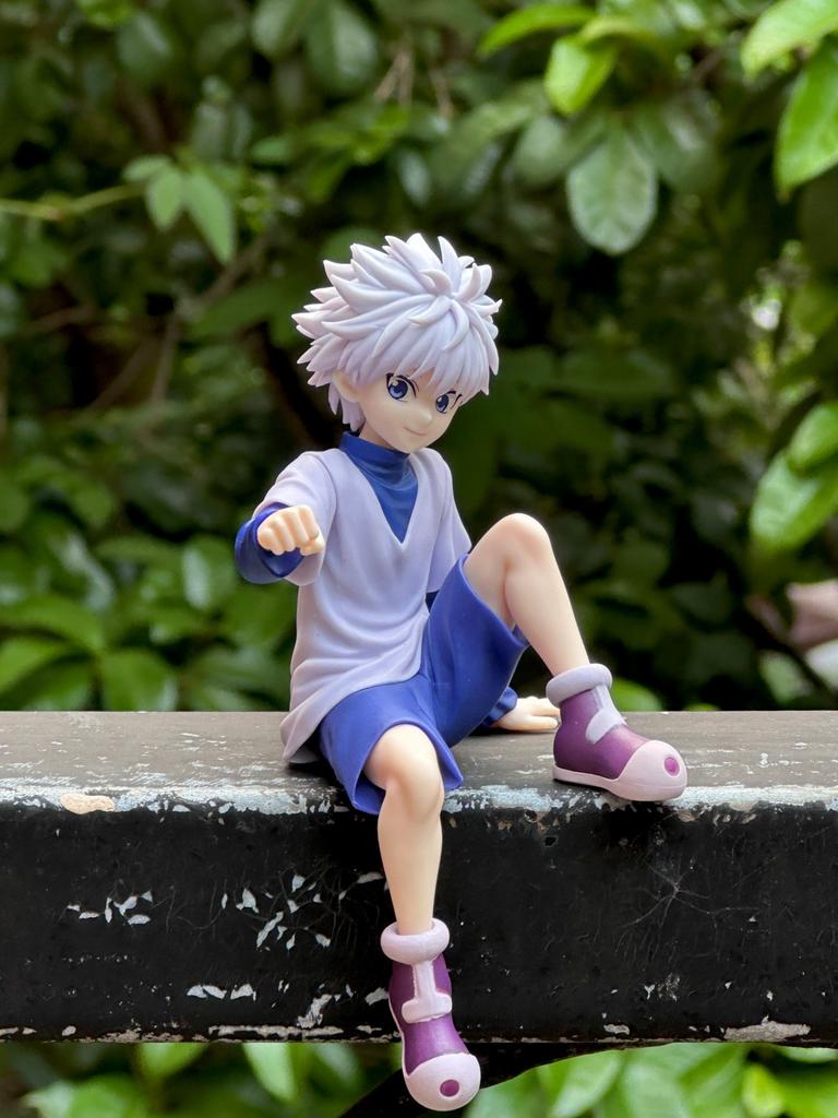 12CM Anime HUNTERxHUNTER Killua Zoldyck Figure Noodle Stopper Figure GON FREECSS Sitting Model Toy Gift Aciton Figure PVC