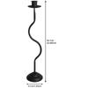 14.45x3.19in Taper Candle Holder Wavy Curve Design Metal Candle Holder  for Home Decor