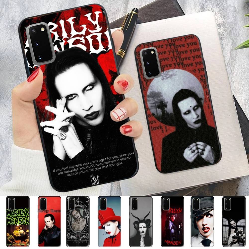 Rock Band Marilyn Manson Phone Case For Samsung S 24 Fe 25 Ultra Plus 20 Lite 21 30 22 23 24 22 Ultra 5G Fundas