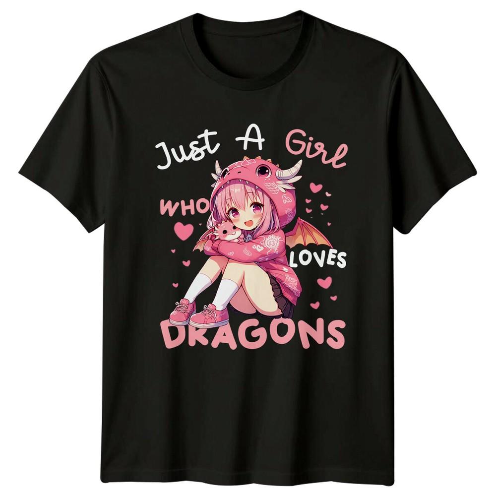 Just A Girl Who Loves Dragons Anime Style TShirt
