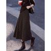 Vintage Plaid Fleece-Lined Maxi Skirt
