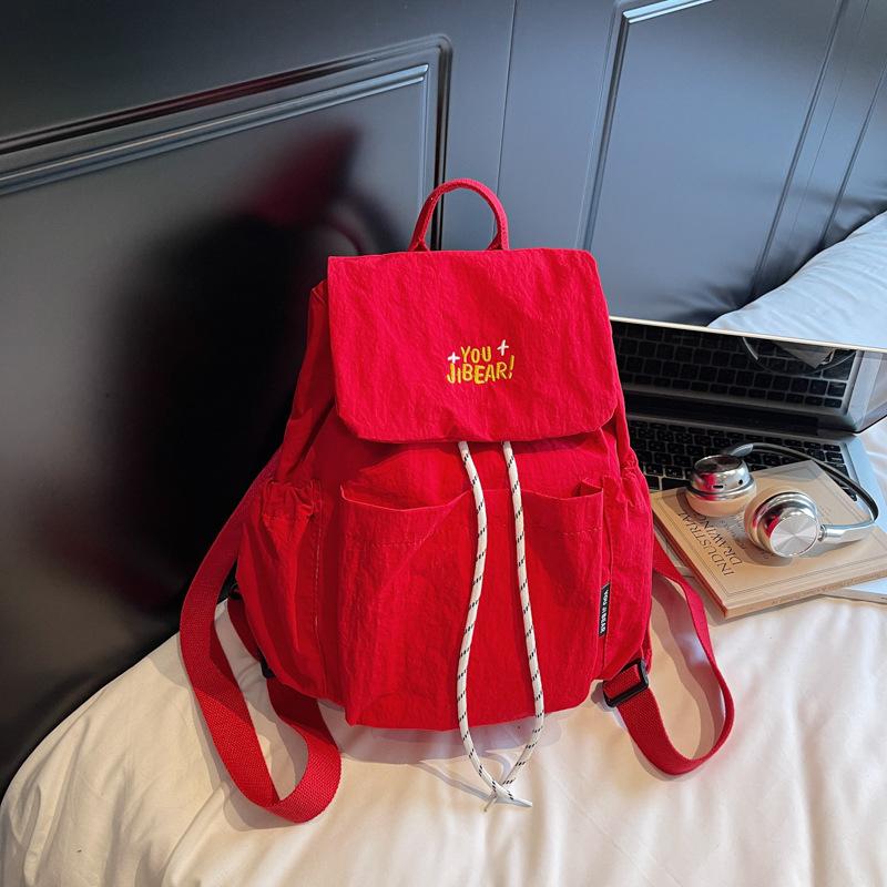 

Short trip backpack women 2025 new large-capacity backpack men s and women s luggage bags college students high school school bags бордовый