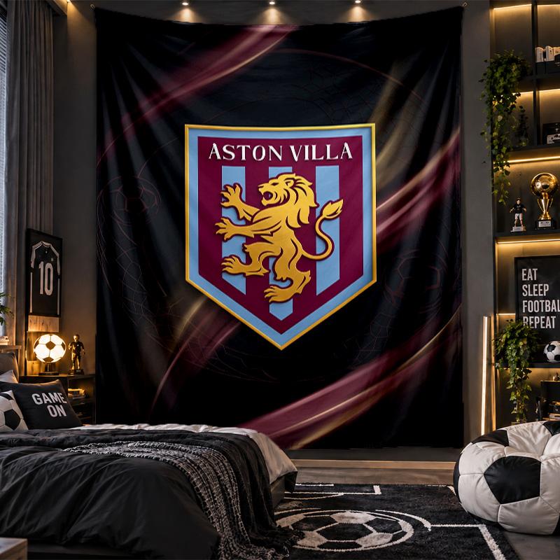 Duvara Asılan Goblen Aston Villa Futbol Baskılı Kumaş Salon Yatak Odası Ev Dekorasyonu İçin