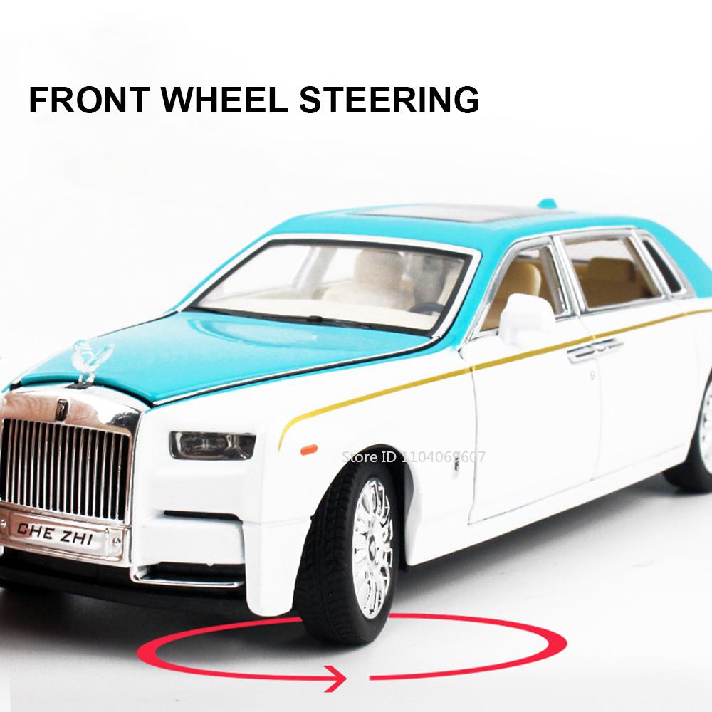 AAYK1 1:24 Scale Rolls Royce Phantom Alloy Model Car Toy Metal Diecast Music Light Pull Back Vehicles Models Ornaments Present for Kid