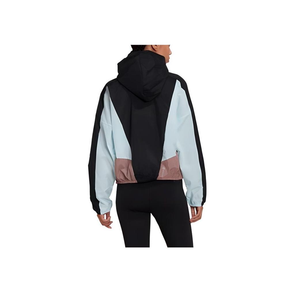 Adidas Logo Print Loose-Fit Workout Hoodie Women Sweatshirt Black HZ9709