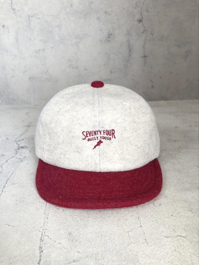 

[Б/У] SEVENTY FOUR Мелтоновая кепка Овсянка/Красный
