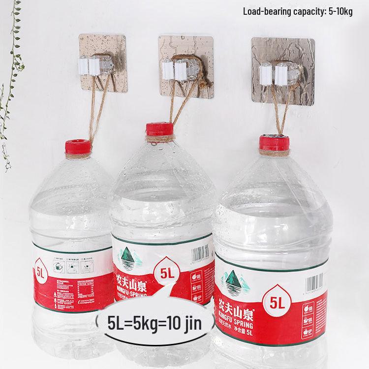 Wall-mounted Punch-Free Mop Rack for Bathroom Storage with Strong Hooks. Efficiently Hang and Store Mops.